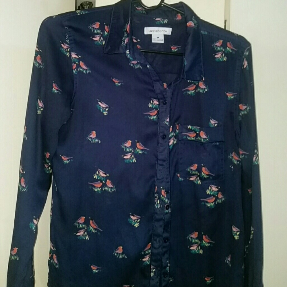 LC 3 little birds blouse, Liz Claiborne